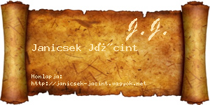 Janicsek Jácint névjegykártya